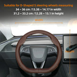 Ultra-Thin Leather Steering Cover for Tesla 2024