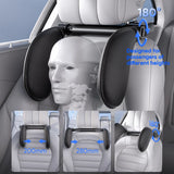 Child Car Headrest with Memory Foam - Ergonomic 360° Adjustable Side Pads for Car Travel Car Interior Accessory OEM