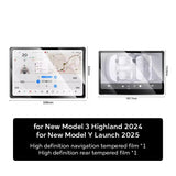 Tempered Glass Film Protector for New Tesla Model 3 Highland 2024 / Model Y Launch 2025 Rear Row Center Control Protective