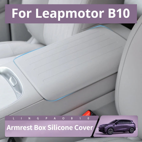 For Leapmotor B10 Armrest Box Silicone Cover Original Car Color Protector Pad Waterproof Dirt Resistant Interior Accessories