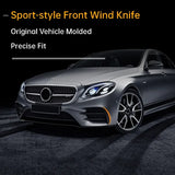 For Mercedes Benz E Class E300L E43 AMG E200L 16-20 Car Front Wind Knife Sticker Optimized Airflow Exterior Accessories Exter