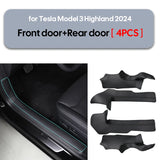 For Tesla New Model 3 Highland 2024 Front Rear Door Sill Pad Door Welcome Pedal Threshold Strip Leather Accessories