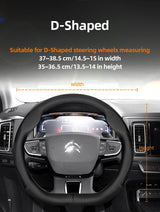 Ultra-Thin Leather Steering Wheel Cover for Citroen Car Interior Accessory Hocasen