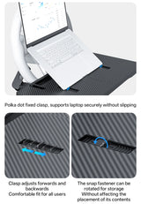 2-in-1 Foldable Car Steering Wheel Desk Tray with Carbon Fiber Design