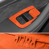 Made of Alcantara For Tesla Model 3（2019-2023）/ Y (2019-) Windows Control Panel Trim Cover Sticker Car Interior Accessories C