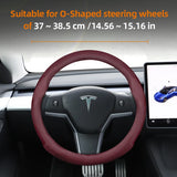 Ultra-Thin Leather Steering Cover for Tesla 2024