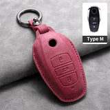 Car Key Cover For VW Volkswagen Touareg 2011-2018 Leather Car Key Case Cover For Touareg Car Interior Accessory | Car Key Cov