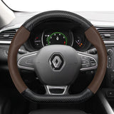 Renault Breathable Leather Steering Wheel Cover Black Red