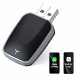 2-in-1 Wireless CarPlay and Android Auto Adapter Plug-and-Play