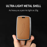 Aluminum Alloy Goatskin Car Key Case Cover for Jaguar JLR Car Key Case Generic