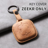 Leather Car Key Case For ZEEKR 001 009 7X - Sheep Suede Protector & Holder Car Interior Accessory, LED Ambient Light NONE