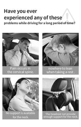 Ergonomic 3-Point Neck Support Pillow With Hook Adjustable Car Seat Headrest for Sleeping, Travel, Pain Relief Car Interior A
