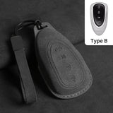 Suede Car Key Case Cover For Wey Coffee 01 Tank Tank300 Car Key Protective Shell Accessories