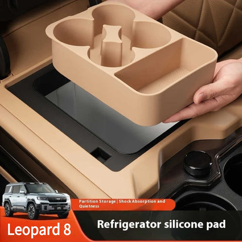 For Leopard 8 BYD Formula Leopard 8 Center Console Fridge - Silicone Mat - Cup Holder - Stopper - Anti-Slip - Interior Upgrad