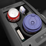 KIA EV9 2024 2025 Center Console Cup Holder TPE Shock-Absorbing Storage Tray Tidying Car Accessories Black Car Interior Acces