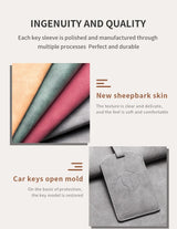 Car Remote Key Case Cover For Leapmotor C16 B01 C10 C11 Sheep Suede Car Key NFC Card Protector Shell Kychain Holder Accessories