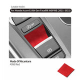For Honda Accord 10th Gen Facelift & INSPIRE 2021+ Made of Alcantara Handbrake Button Trim Sticker Car Interior Tuning Accessory