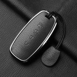 4 Button Aluminum Alloy Goatskin Car Key Case Cover for Nissan