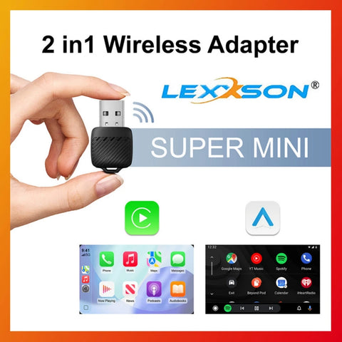 2-in-1 Wireless CarPlay and Android Auto Adapter for All Cars CarPlay Adapter LEXXSON