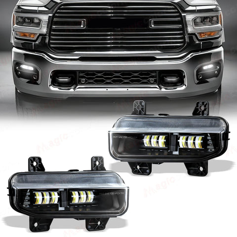 LED Fog Lamps with DRL for Dodge Ram 1500 2019-2024 LED Ambient Light MAGIC COLORM