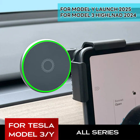Car Phone Mount Holder 15W Magnetic Wireless Charger Compatible with MagSafe for Tesla Model 3 Y HIGHLAND LAUNCH JUNIPER 2026