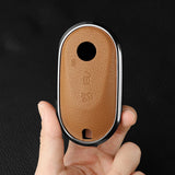 Metal and Leather Car Key Case Cover for Various Mercedes Benz Models Car Interior Accessory OEM