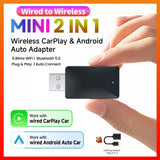 Mini 2-in-1 Wireless CarPlay and Android Auto AI Adapter CarPlay Adapter OEM