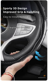 Snap-On Wave-Shaped Steering Cover for BYD Atto 3 Car Interior Accessory Hocasen