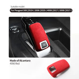 For Peugeot 508 2008 4008 5008 Gear Shift Knob Boot Cover Trim Stickers Car Premium Interior Tuning Accessory Made of Alcantara