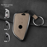 Metal and Leather Car Key Case for BMW