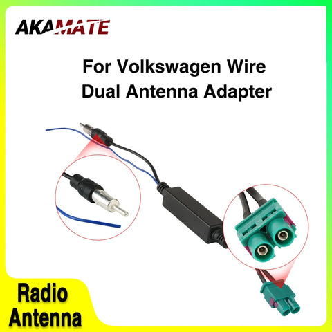 VW Dual Connections Antenna Adapter Cable for Cars Car Interior Accessory AKAMATE