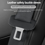 Leather Seat Belt Buckle Cover Universal Protector Car Interior Accessory LINGLUYANG