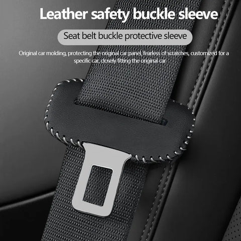 Leather Seat Belt Buckle Cover Universal Protector Car Interior Accessory LINGLUYANG