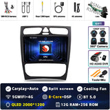 Android 15 2K QLED Head Unit for Mercedes-Benz C-Class 2005–2009