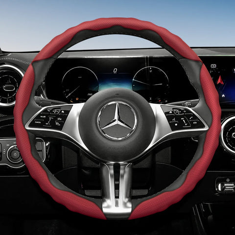 Wave-Shaped Sporty Steering Wheel Cover for Mercedes Car Interior Accessory Hocasen