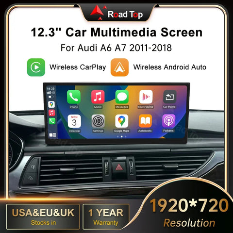 12.3 Inch Wireless CarPlay Display for Audi A6 A7 2011–2018 Android Head Unit wincago