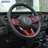 Steering Wheel Trim for Jeep Wrangler JL 2018-2024 Car Interior Accessory HEBE