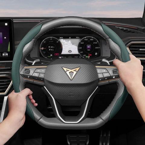 Breathable Leather Steering Wheel Cover for Cupra Models Car Interior Accessory Hocasen