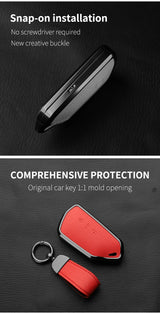 Leather Car Key Case Cover For Volkswagen Golf 8 MK8 ID.3 ID.4 Cupra Skoda Octavia A8 SEAT Leon MK4 2020 2021 Formentor Tarraco
