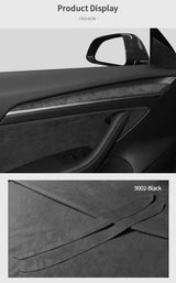 Top Suede For Tesla Model 3 (2020-2023) Model Y (2020-) Door Inner Handle Trim Sticker Car Premium Interior Tuning Accessories