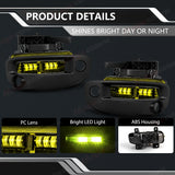 Yellow Fog Lights DRL for Dodge Ram 1500 Car Interior Accessory MAGIC COLORM