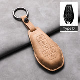 Leather Car Key Case Cover Shell For DENZA D9 EV D9 DM Sheep Suede Car Remote Key Bag Case Protecter Keychain Cover Decorative
