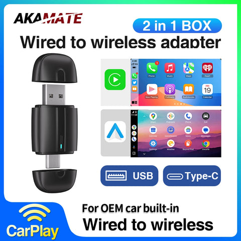 CarPlay Adapter 2in1 Dongle for Audi VW Benz CarPlay Adapter AKAMATE