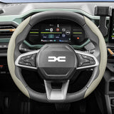 Breathable Leather Steering Wheel Cover for Dacia Cars