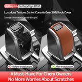 For Chery Tiggo 8 (2019-) Original Leather Center Console Gear Shift Knob Cover Anti Scratch Car Interior Tuning Accessories