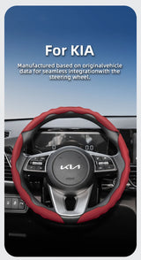 Wavy Sports Leather Steering Cover for Kia Car Interior Accessory Hocasen