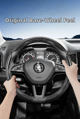 Carbon Fiber Texture Steering Wheel Cover for Skoda