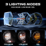 Emark 5.75 Inch LED Headlight For Harley Dyna Softail Sportster Triumph Victory 5 3/4 Headlamp With Hi/low Beam DRL 12V Led L