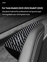 For Tesla Model 3 (2019-2022)/Modely (2019~) Car Door Switch Button Anti Scratch Trim Sticker Carbon Fiber Interior Accessori