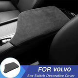 Armrest Box Cover Suede Leather Pad for Volvo XC60 Car Interior Accessory LINGLUYANG